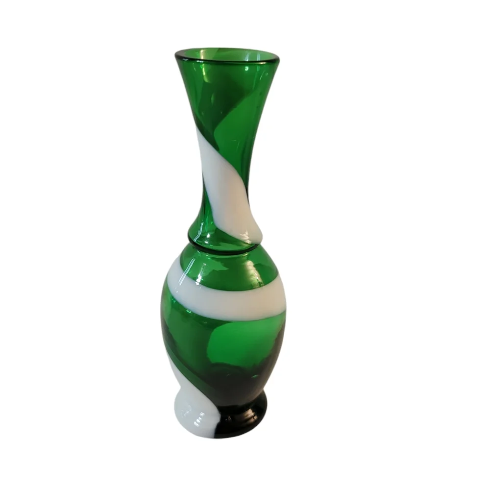 Vintage Art Glass Bud Vase Swirl
